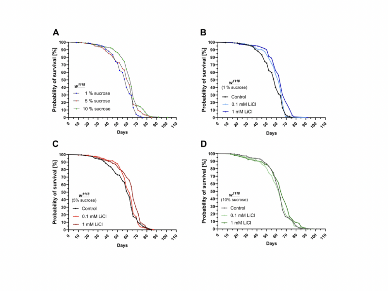 Dietary sucrose determines the regulatory activity of lithium on gene expression and lifespan in Drosophila melanogaster