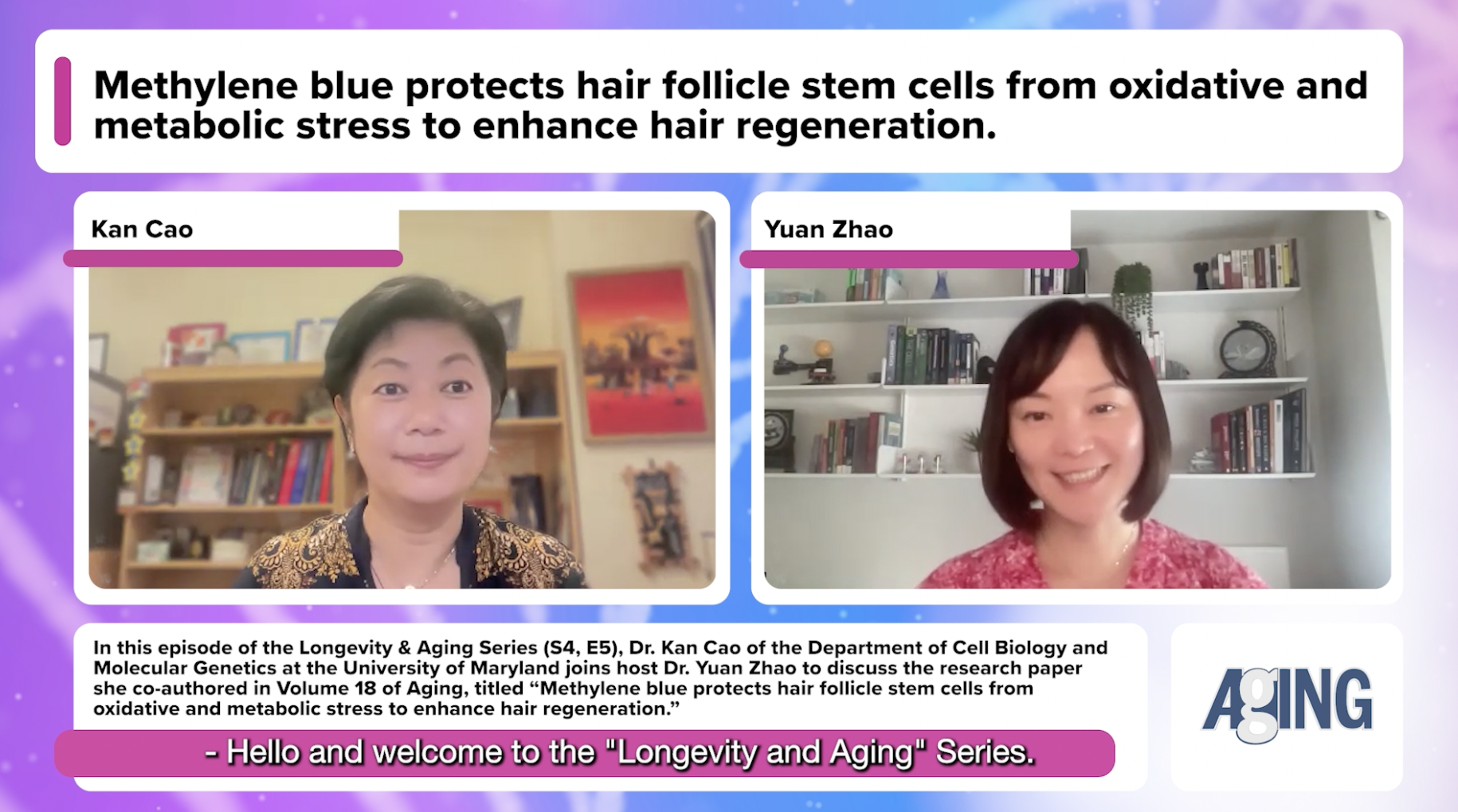 Longevity & Aging Series (S4, E5): Dr. Kan Cao